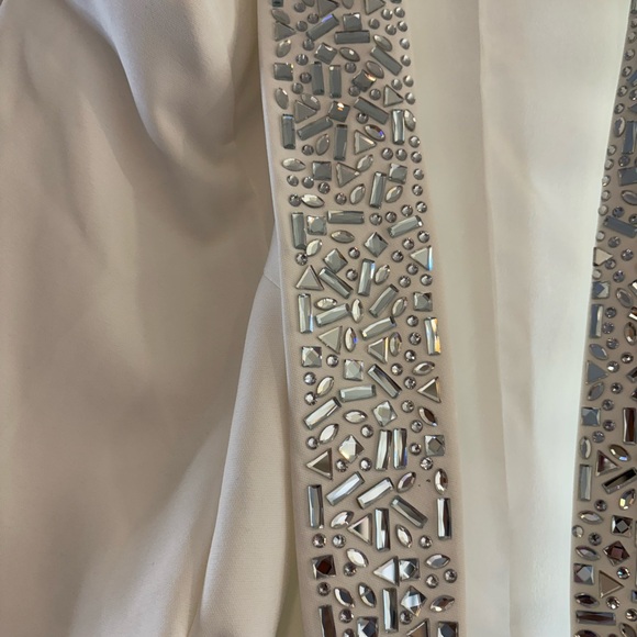 Fashion Nova White Pantsuit w/ Silver (crushed mirror look) XL - Picture 7 of 14